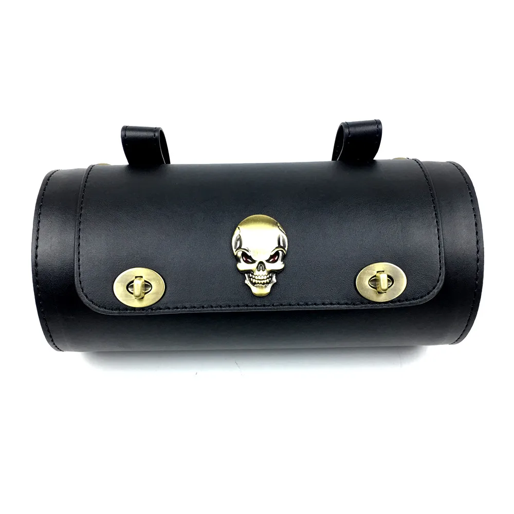 Motorcycle Fork Tool Bags Storage Leather Travel Pouch Front Luggage Bag For Harley Sportster XL Touring Softail Dyna Road King