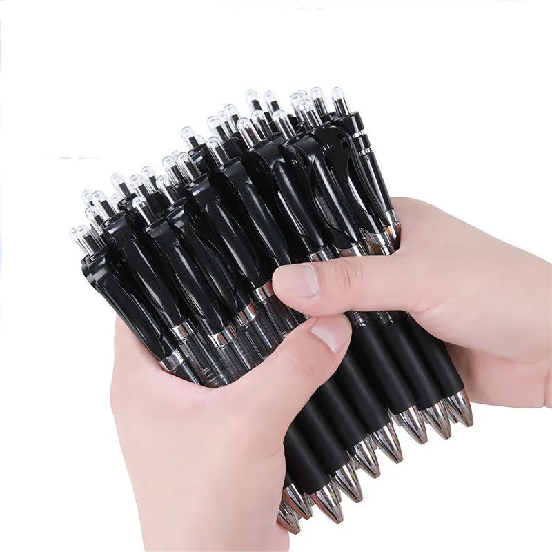 1/5/10Pcs 0.5mm Black Ink Retractable Pen Pens for Writing Gel Aesthetic Stationery Kawaii Supplies Cute Lot Office Accessories 6