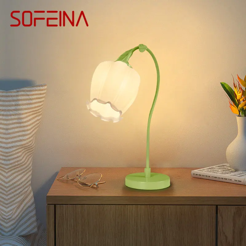 

SOFEINA Nordic LED Desk Lamp Creative Green Glass Table Lighting Modern Decor For Home Living Room Bedroom Bedside