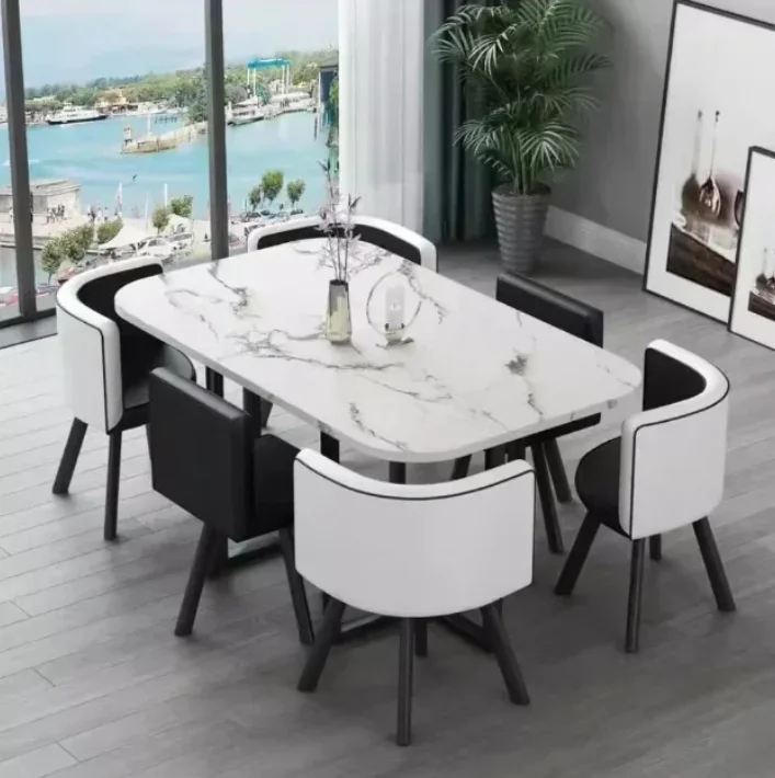 Dining Table, Rectangular for Dining Room/living Room, Kitchen Table Set with Metal Legs
