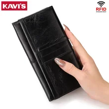 

KAVIS 2022 Women Wallet Genuine Leather Long Fashion Clutch For Passport Cover Luxury Brand Girls Handy Credentials Card Holder