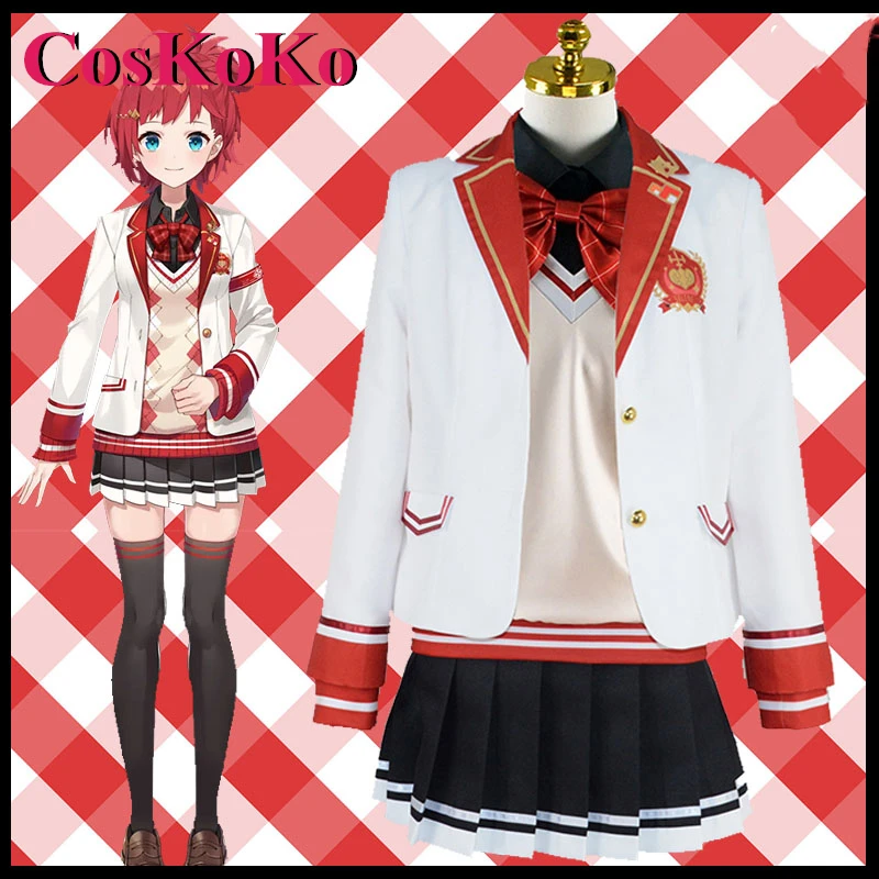 

CosKoKo Asahina Akane Косплей Аниме Vtuber Hololive костюм милая школьная форма Женская Стандартная фотография