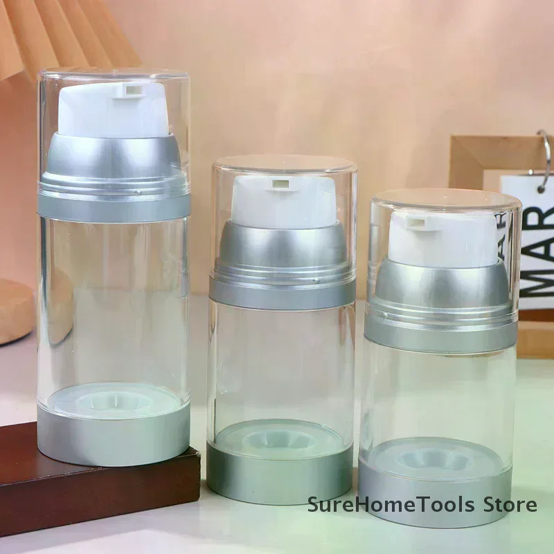 100/120/150ML Refillable Airless Pump Jar Press-On Vacuum Cream Lotion Travel Sub-bottle Empty Cosmetics Skincare Container