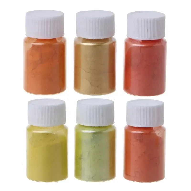 Royal Gold Mica Powder Symphony Highlight Pearlescent For Epoxy Resin Dye Nail Art Glitter Eyeshadow Soap Cosmetic Powder 6pcs