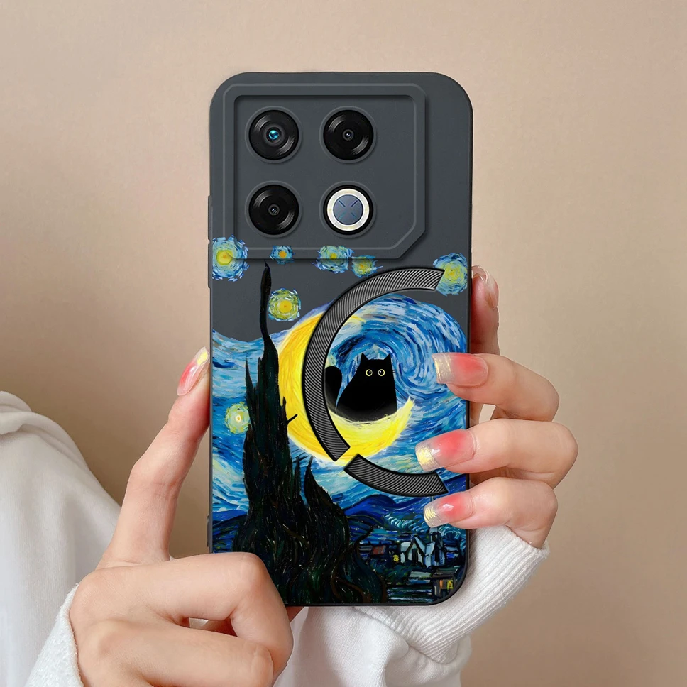 Cute Healing Pattern Soft Liquid Silicone Protective Phone Case Back Cover