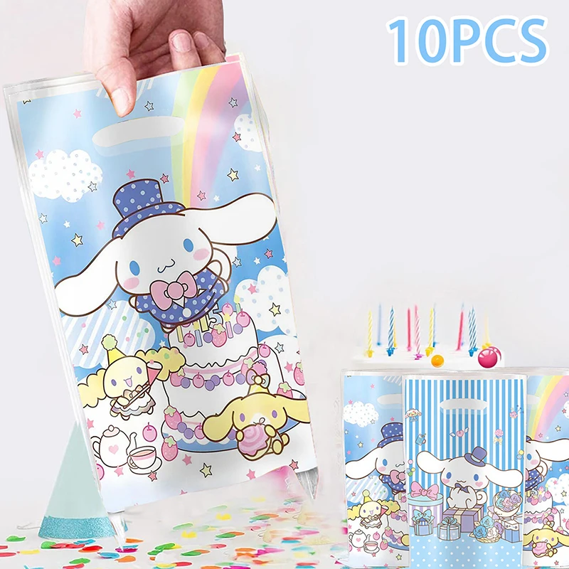 

Подарочный пакет Hello Kitty для дня рождения, розовый пластиковый пакет Hello Kitty для леденцов, для детей, для девочек, для дня рождения