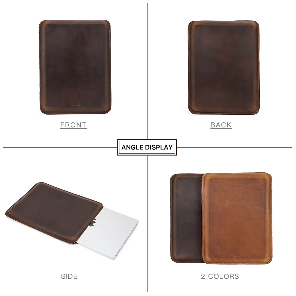 Capa de Couro Laptop Sleeve para Macbook Capa Retro Macbook Air 13 m1 m2 2023 Pro 14 2023 13 Luxo Acessórios - Imagem 6