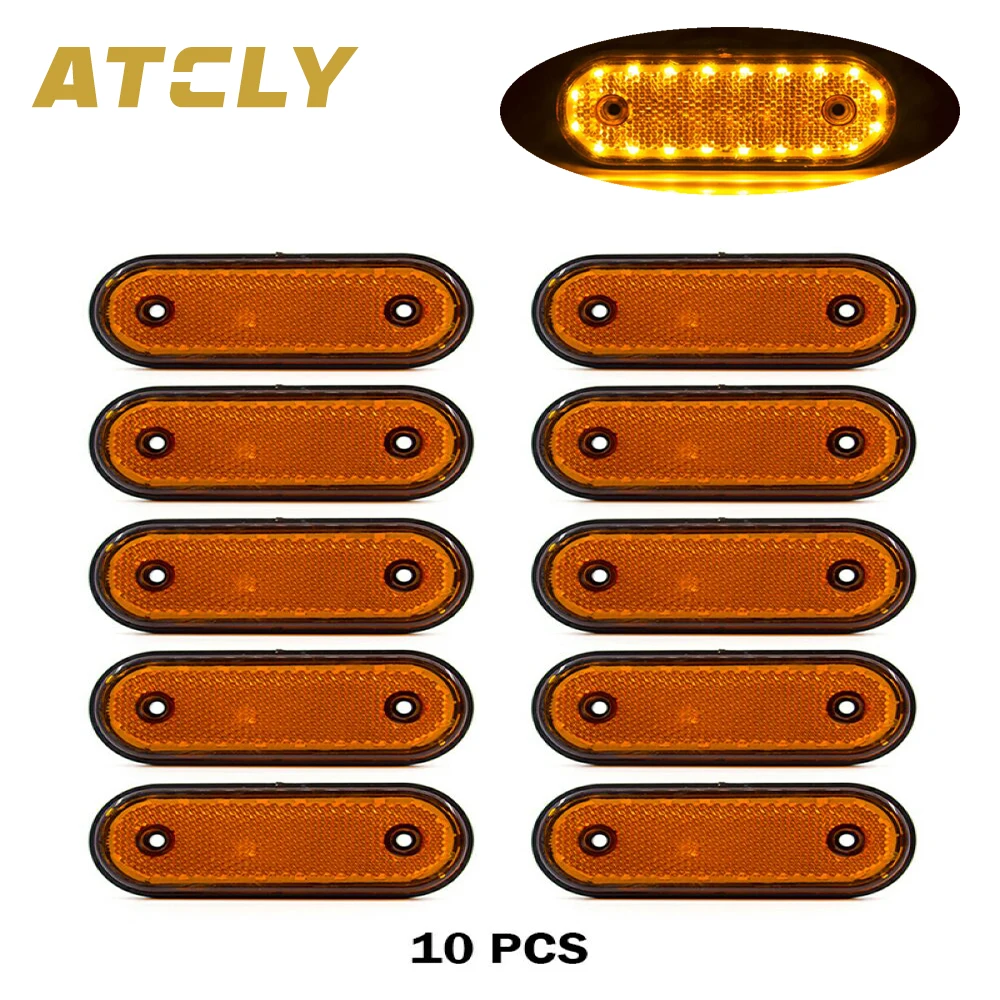 

10pcs 24V 20 LED Side Marker Light Warning Turn Signal Clearance Lamp Indicator Truck RV Trailer Caravan Lorry Pickup Boat