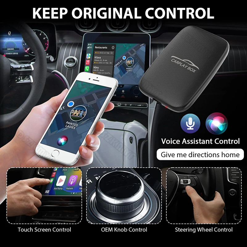 4 in 1 Carplay  Auto Box  ȵ̵ ڵ ڵ   ȵ̵ ڵ Ϳ  Smart Ai Box WiFi MirrorLink For VW