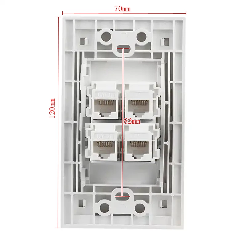 CAT6 Ethernet Wandplatte Mit 6 Anschlüssen - 86x86mm Keystone Buchse