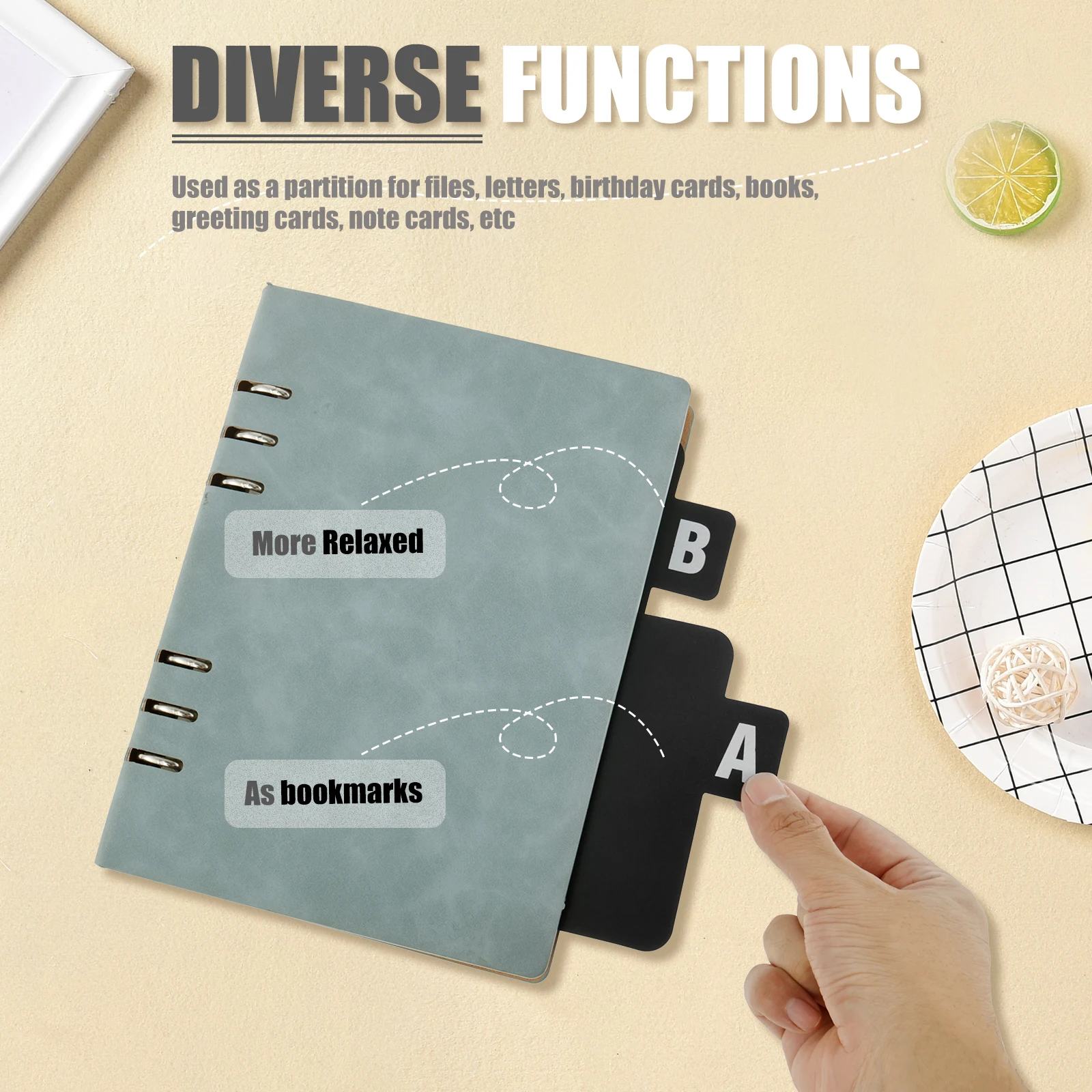 26 Pcs Record Dividers Alphabetical Vinyl Record Dividers with Alphabet Tabs Water-proof Vinyl Separators Reusable Vinyl Records