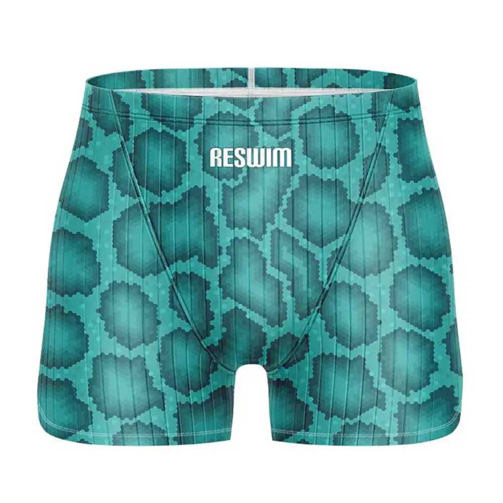 New Men's Swim Short Jammer Swimsuit Endurance Athletic Training Swimsuit Racing Swimming Trunks Swimwear Surfing Jammers Pants 4