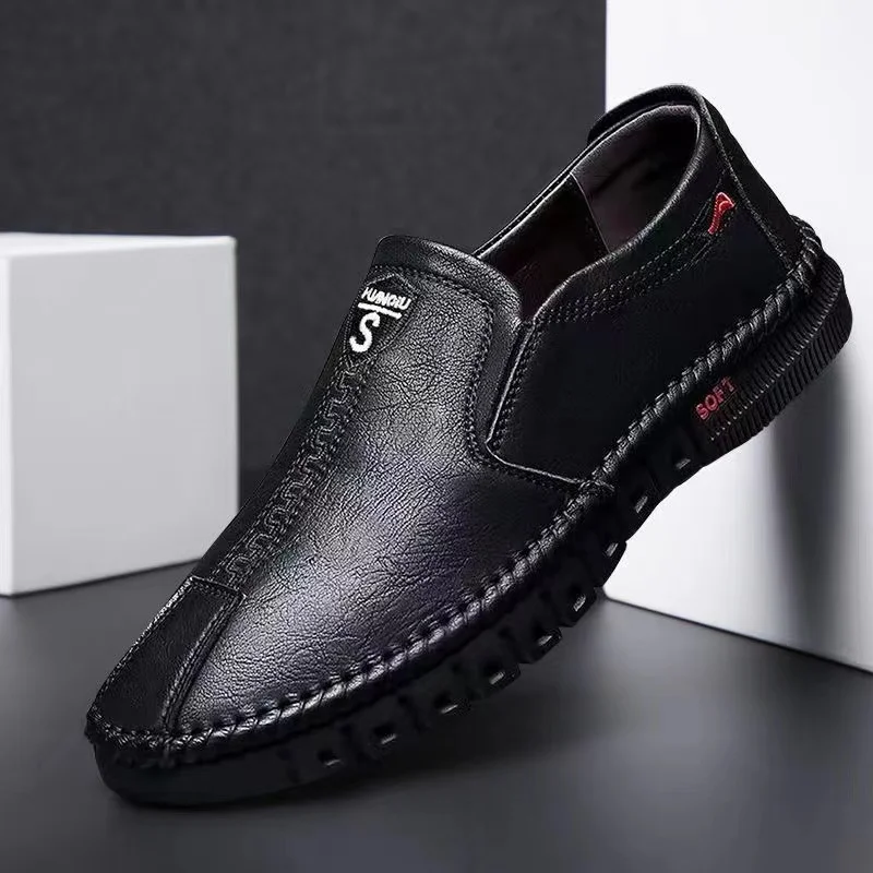 High Quality Leather Men Casual Shoes Handmade Light Mens Loafers Breathable Comfortable Walking Shoes Slip-on Driving Shoes 4
