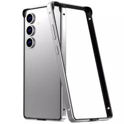Ultra Slim Silicone Metal Bumper Phone Case - Tough and Drop Protection Cover - Galaxy S26 (Titanium Silver)