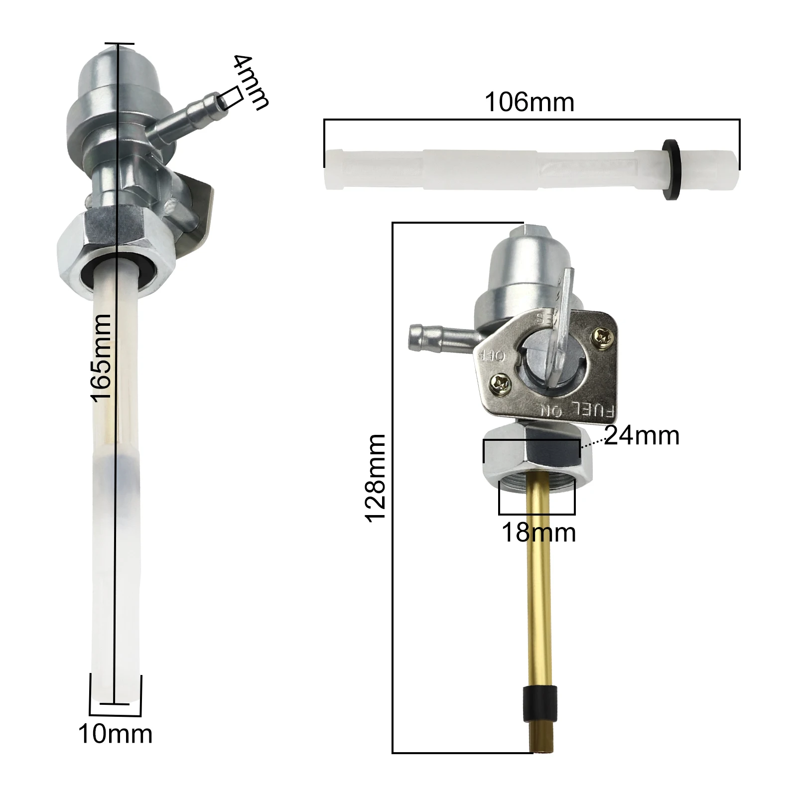 Motorcycle Fuel Valve M18 18mm Fuel Tank Switch Cock Tap Valve Petcock For Honda FourTrax ATC 250 350 ES SX Rebel 250 CMX250 VT1100 VT500 CB750F CB250