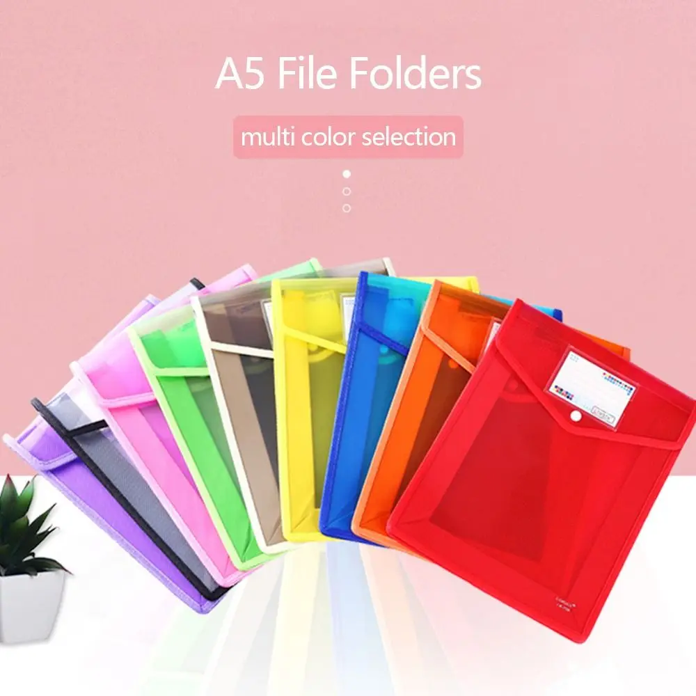 File bag PVC waterproof document organizer A5 folder