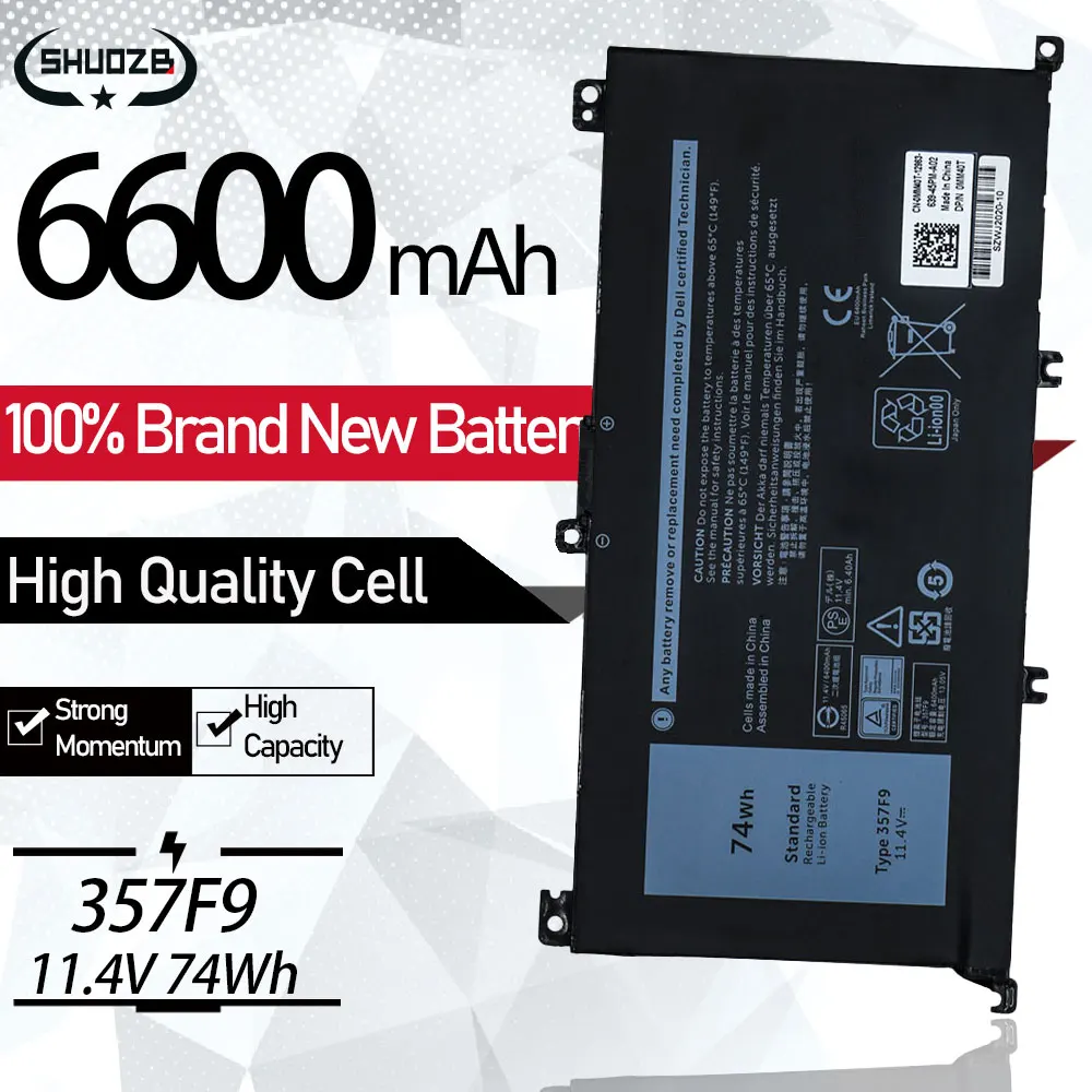 Bateria para Dell Inspiron 7559 7000 7557 7566 7567 5576 Ins15pd1548b Ins15pd-1748b Ins15pd-1848b 71jf4 P57f P65f Novo 15 357f9