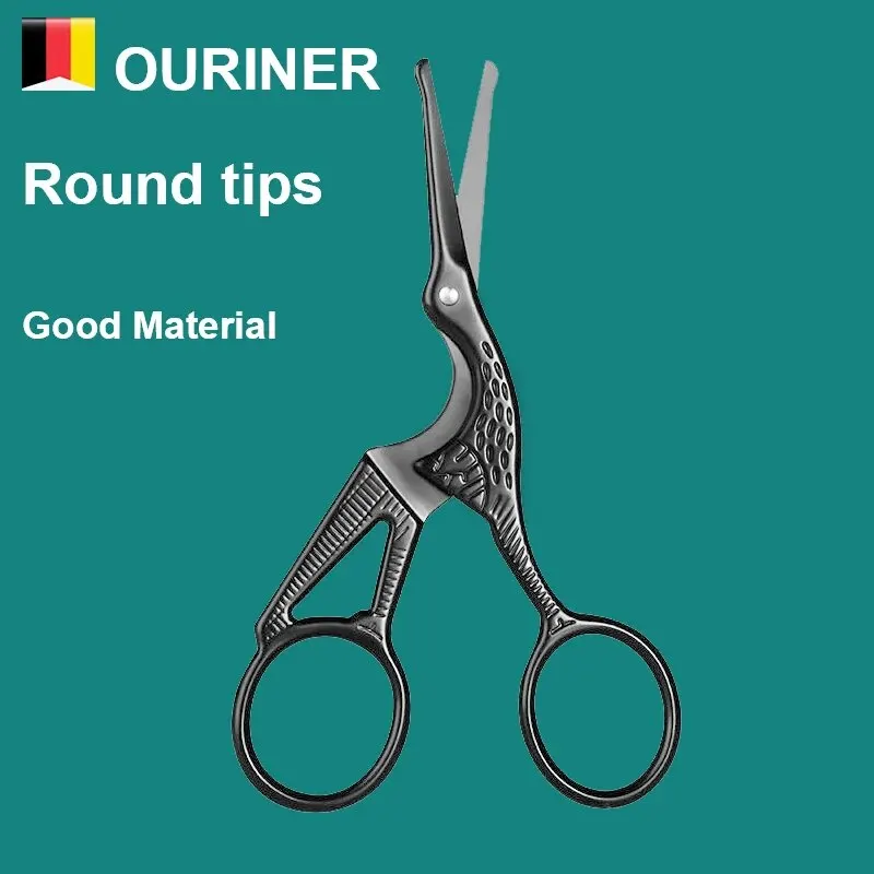 Facial Hair Scissors Rounded Professional Stainless Steel Mustache Nose Hair Beard Eyebrows Eyelashes Trimming Clippers facial hair scissors
