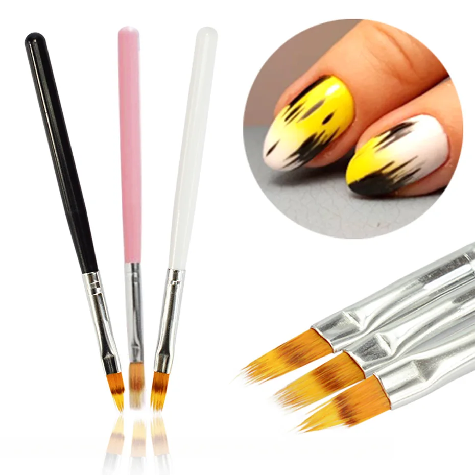 1pcs Nail Art Brush Gel Brush For Nail Art Ombre Soft Gradient Brush For Manicure Nail Polish Drawing Painting Decor Pen LA285-1