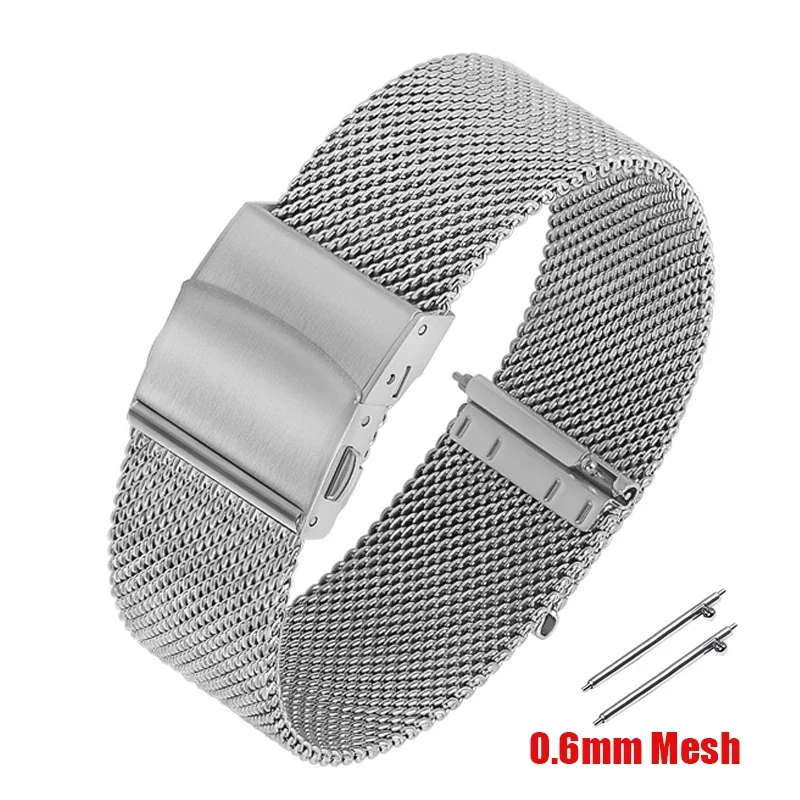 Elegant Milanese Stainless Steel Mesh Watch Band - Premium 3mm Thickness Bracelet