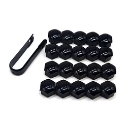 Car Wheel Nut Caps Set - 20Pcs Protective Anti-Rust Hub Covers for Stylish Exterior Decoration (Black)