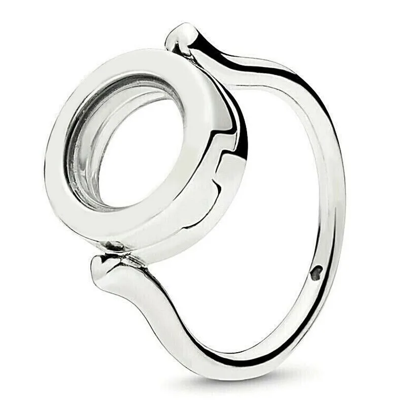 

Original Moments Sparkling Signet Floating Locket Ring For Women 925 Sterling Silver Wedding Gift Fashion Jewelry