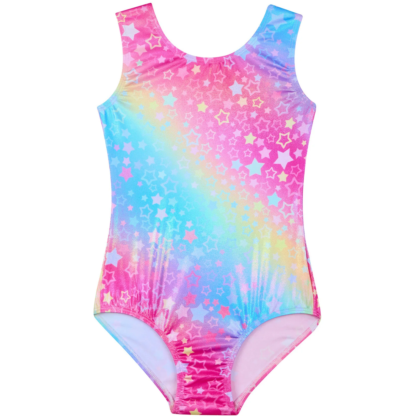Kids Girls Figure Skating Bodysuit Ballet Outfits Fashion Colorful Leotard with Shorts Children's Gymnastics Jumpsuits Dancewear