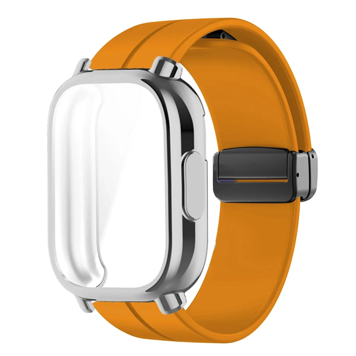 Enhanced TPU Case with Silicone Strap for Smartwatch Protection and Style