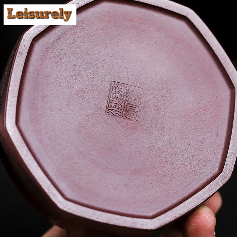 250ml Boutique Yixing Purple Clay Teapots Artists Handmade Octagon Pot Raw Ore Purple Mud Tea Maker Kettle Chinese Zisha Tea Set