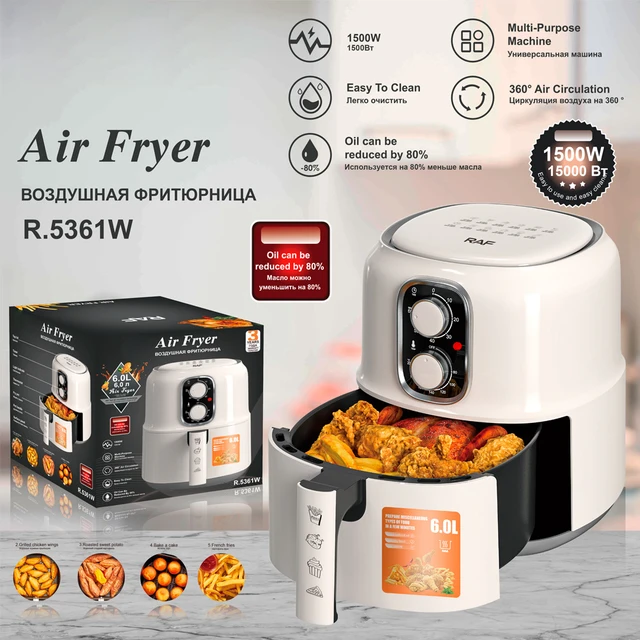 R.5361 Multifunction Air Fryer 6L Touch Type Visible 1500W Household  Intellect Air Fryer 2Color - AliExpress