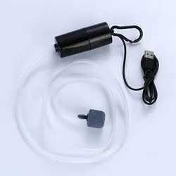 Compact USB Silent Air Pump for Aquariums - Portable Oxygen Aerator & Mini Compressor (Black)