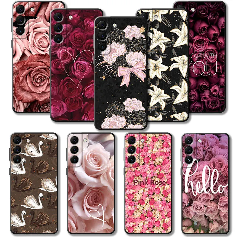 Custodia Per Telefono Red Rose Lily Love Flower Art Per Samsung Galaxy S24 S23 S22 S21 S20 Fe Ultra S10 Plus Note 20Ultra 10 Plus Cover