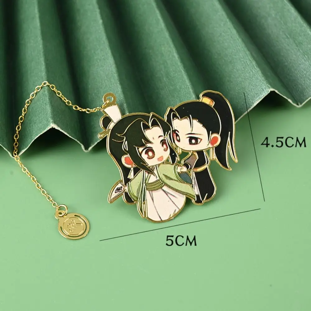 Creative Copper Anime Bookmark Multicolor Page Marker Book Clip Mo Dao Zu Shi Grandmaster Metal Hollowing Bookmark Friends metal bookmark,bookmark page holder,bookmarks stationery supplies