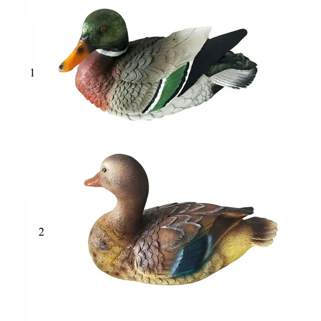 Nagy Méretű Kültéri Kerti Kacsa Szobrok Aranyos Gyanta Mandarin Szobor Tó Dekoráció Lakberendezési Állati - Image 3