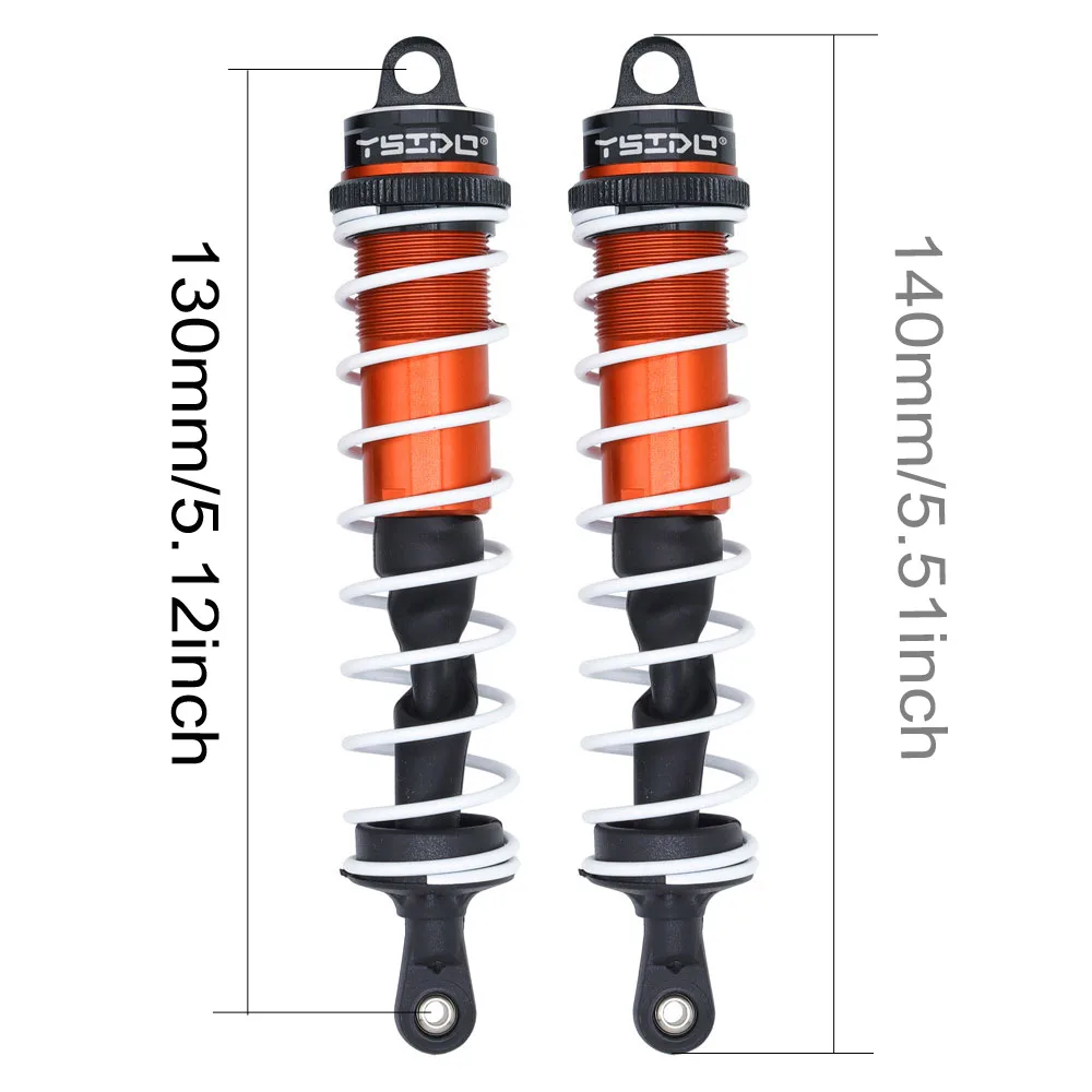 Premium Metal Shock Absorber Damper Suspension, 120mm Front & 140mm Rear