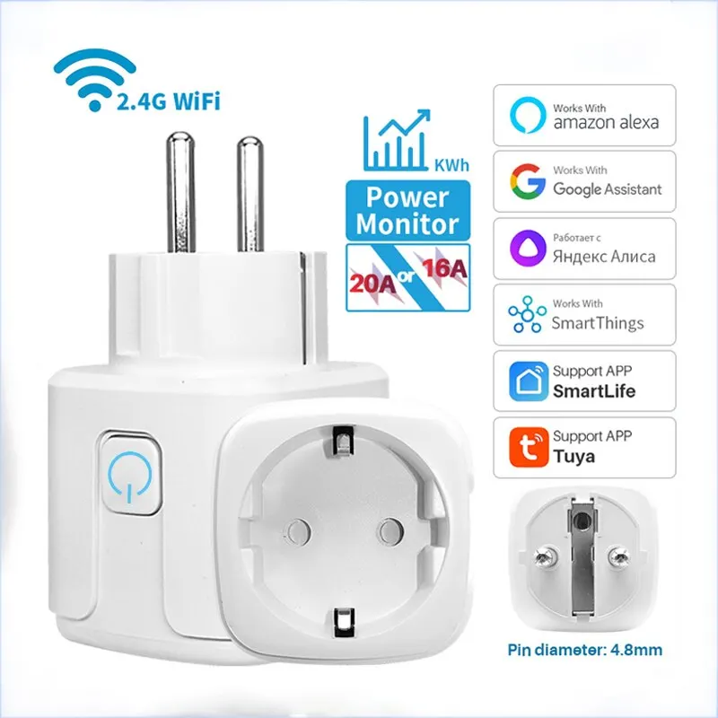 4PCS Smart Sockets Remote Control Outlet with Timing Function,EU Plug