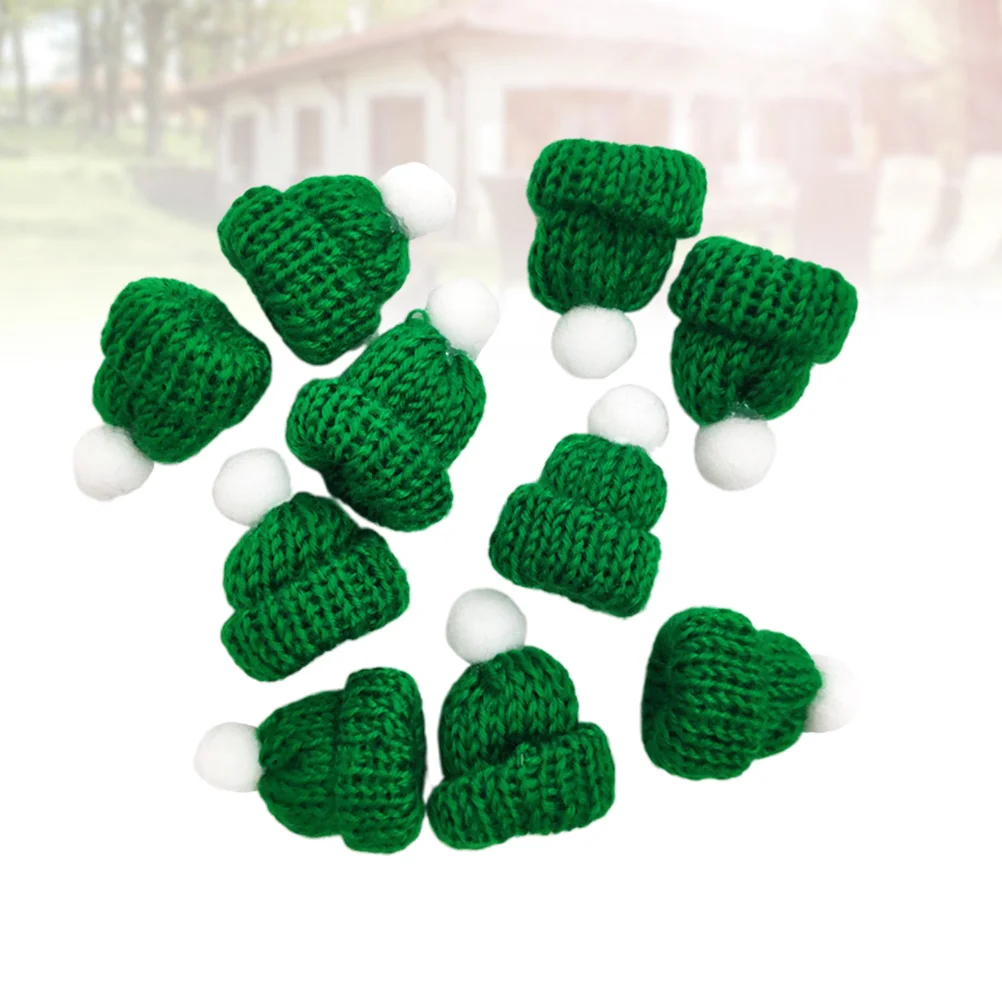 

Mini Christmas Hats For Xmas Party Decor Knitted Small Santa Claus Hats Home Party DIY Handmade Crafts Accessory