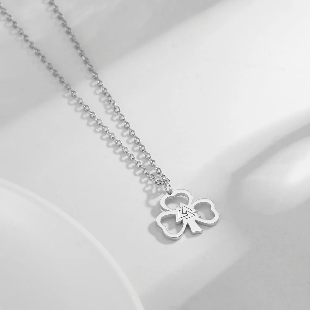Dawapara Kleeblatt-Glückshalskette, dreiblattiges Herz, Dreifaltigkeitsknoten, irisches St. Patrick-Symbol, Charm, Edelstahl, religiöses Amulett – Detail 16