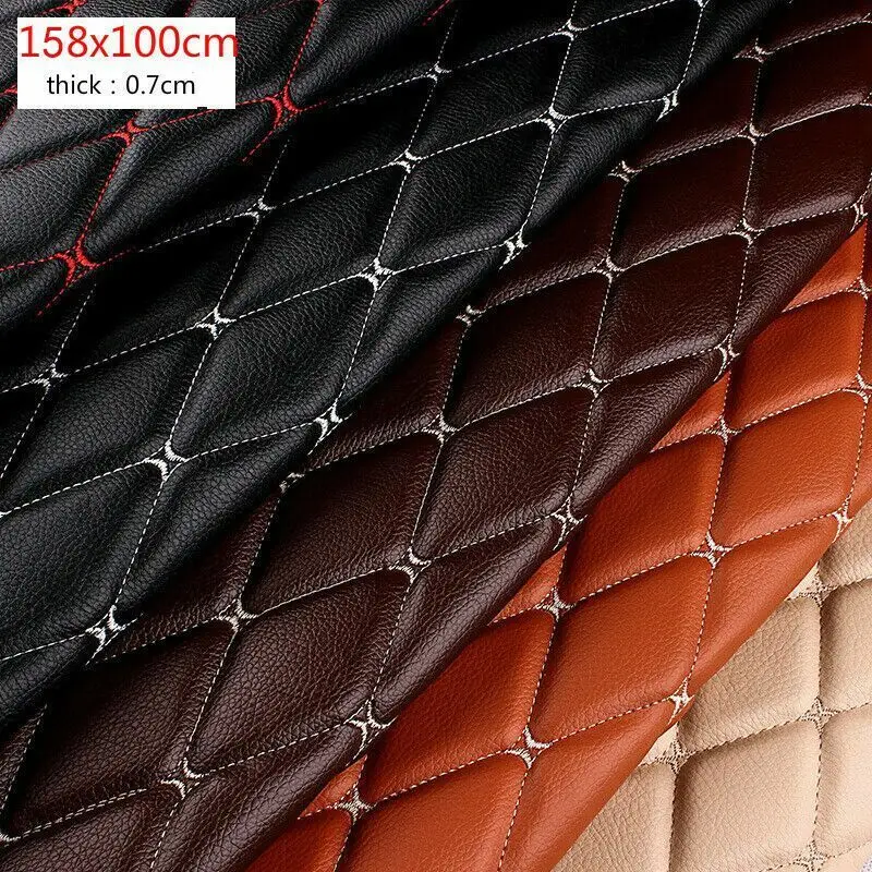 Luxurious Quilted Faux Leather Fabric for Interior Décor and Upholstery