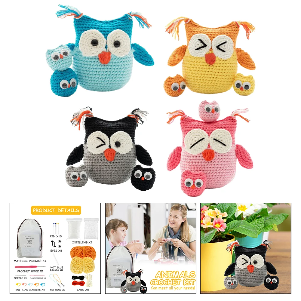 Crochet Animal Kit For Beginners With Video Tutorial Cotton Knitting Yarn  Thread Needles Hook Knit Tool Set DIY Craft - AliExpress