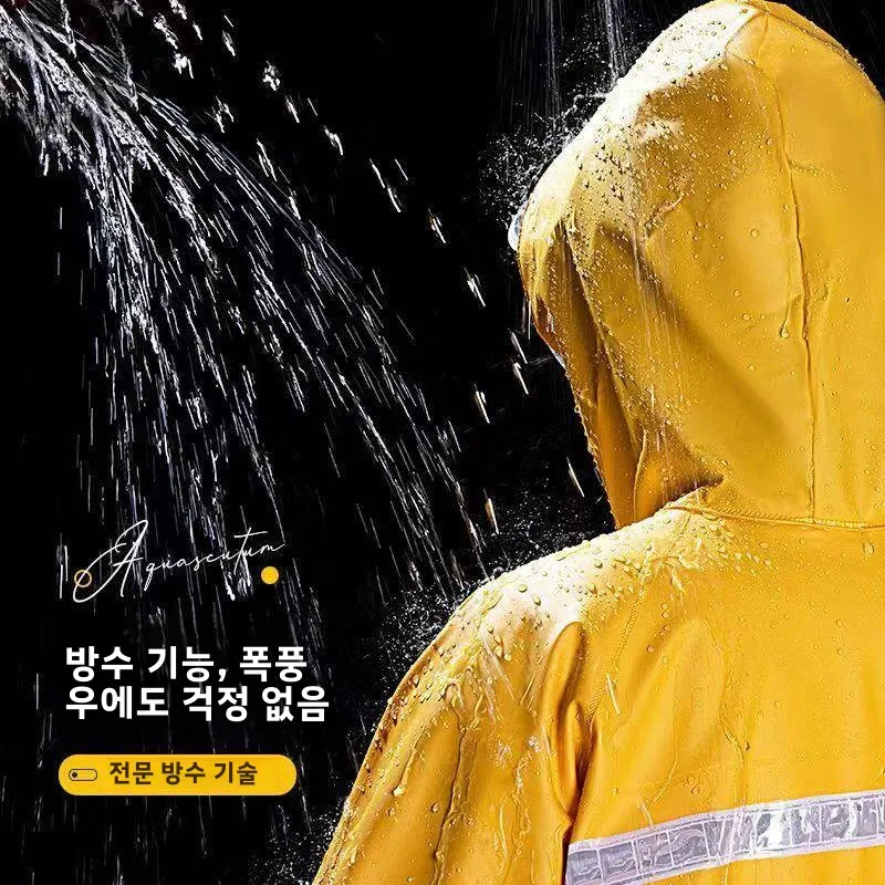 성인용 방수 전기차용 전신 우비 싱글/분리형 배달기사용 폭우 방수복