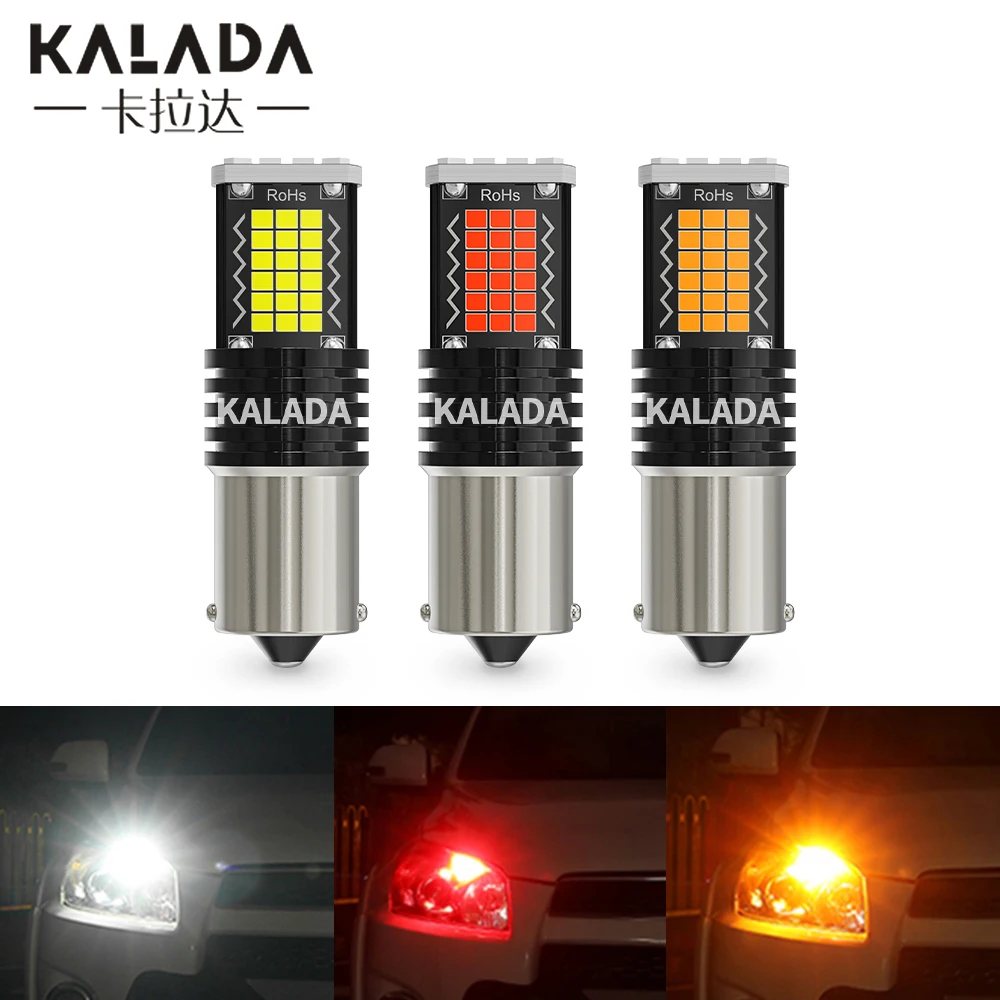 

2X Canbus LED 1156 BA15S 1157 BAY15D Car Light 48pcs 2016SMD For Reverse Lamp Turn Signal Lighting 12V 5W 6000K White Red Yellow