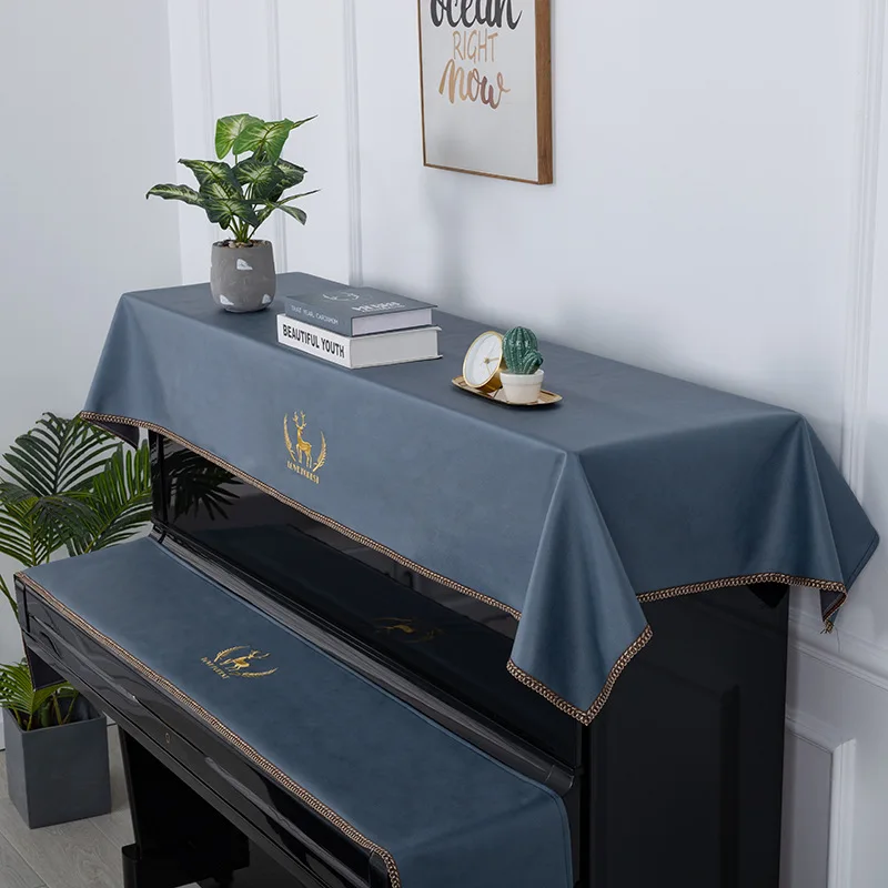New European Piano Cover Three-piece Set Modern Piano Towel Keyboard Dust Protection Cover Stool Seats Home Decoration