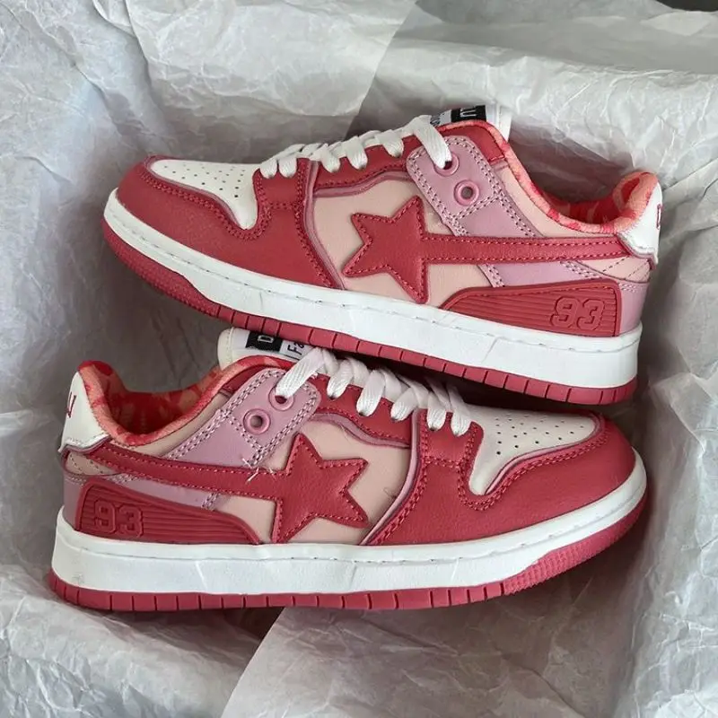 

Женские кроссовки на плоской подошве, розовые кроссовки для прогулок и отдыха