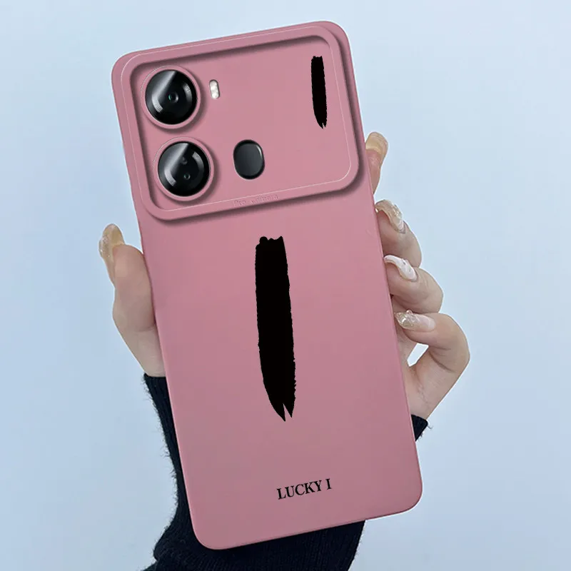 Lucky Initial Letter Soft Matte Silicone TPU Shockproof Phone Case