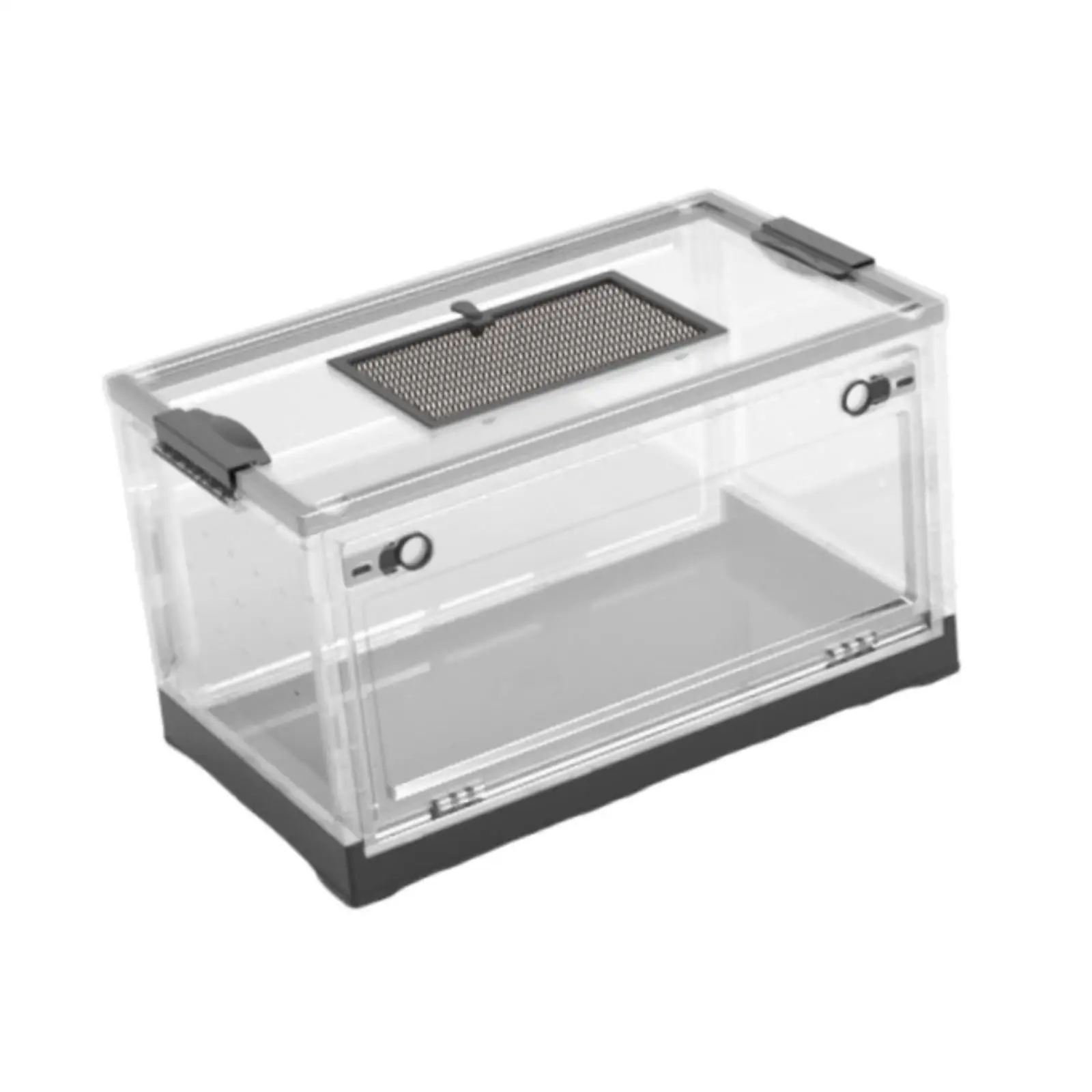 Transparent Foldable Reptile Terrarium for Small Reptiles Lightweight with Sliding Lid Multifunctional Desktop Pet Enclosure