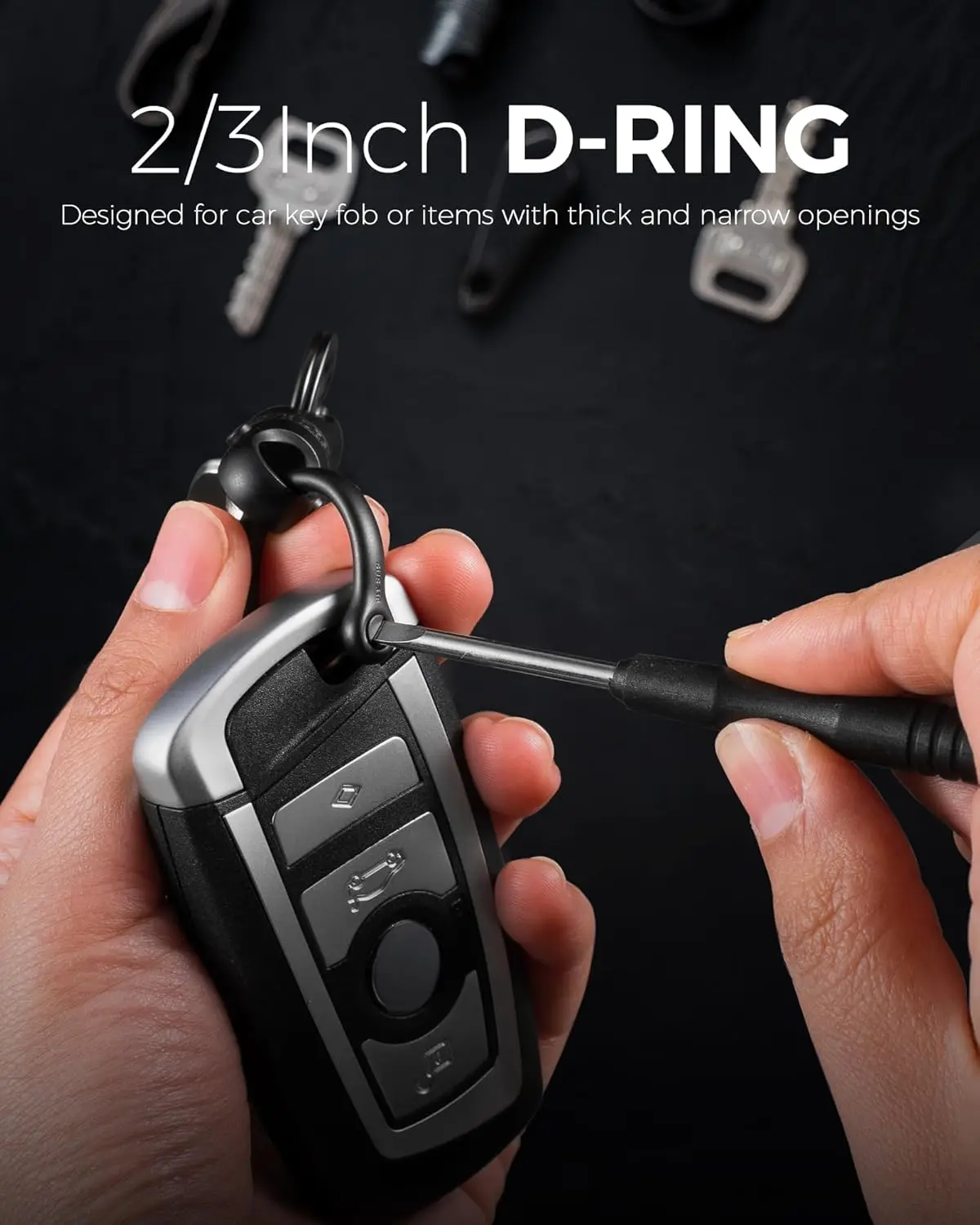 Quick Release Keychain, Titanium Detachable Magnetic Key Holder with 2/3inch D Ring for Car Key Fob,Safely Lock System 2