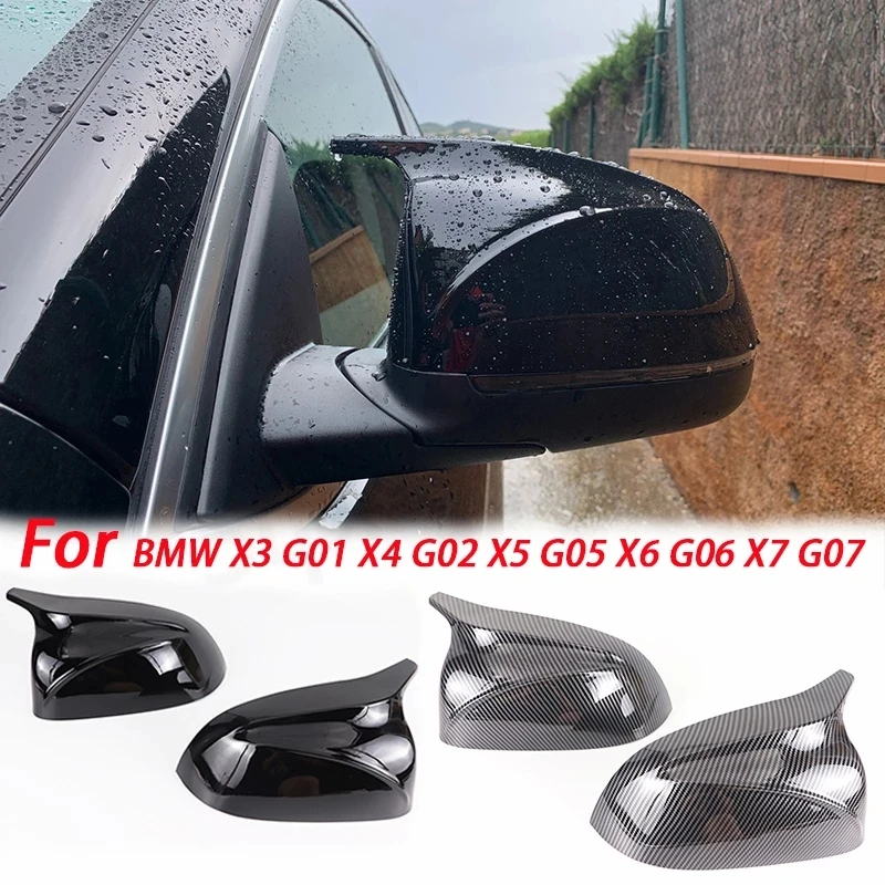 2PCS/set For BMW X3 G01 X4 G02 X5 G05 X6 G06 X7 G07 M style black rearview mirror cover X3M Look rearview cover