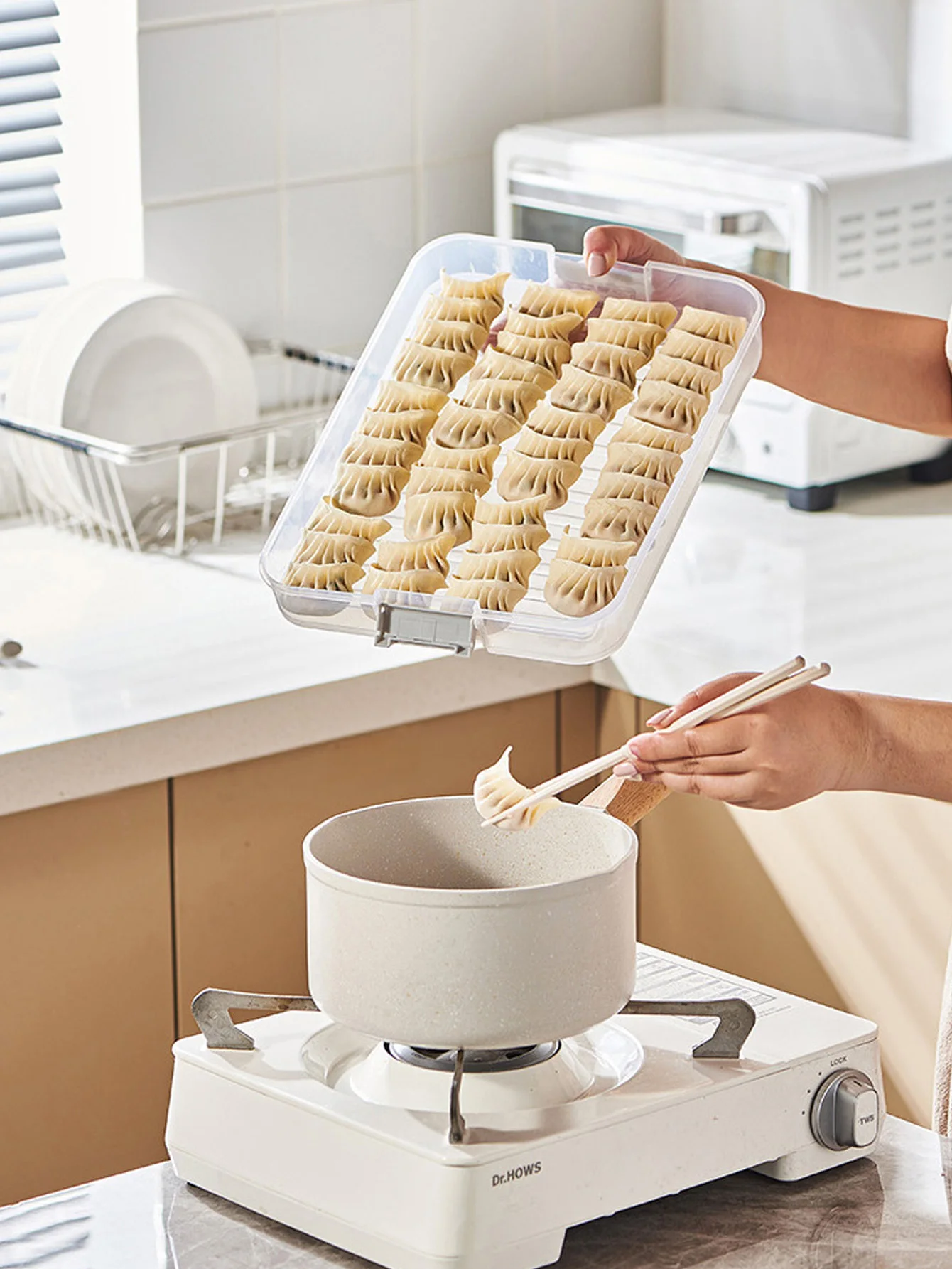 1PC Multi-Layer Dumpling Organizer Large Capacity Airtight & Quick-Freeze Container for Wonton & Food Storage Kitchen Essentials 3