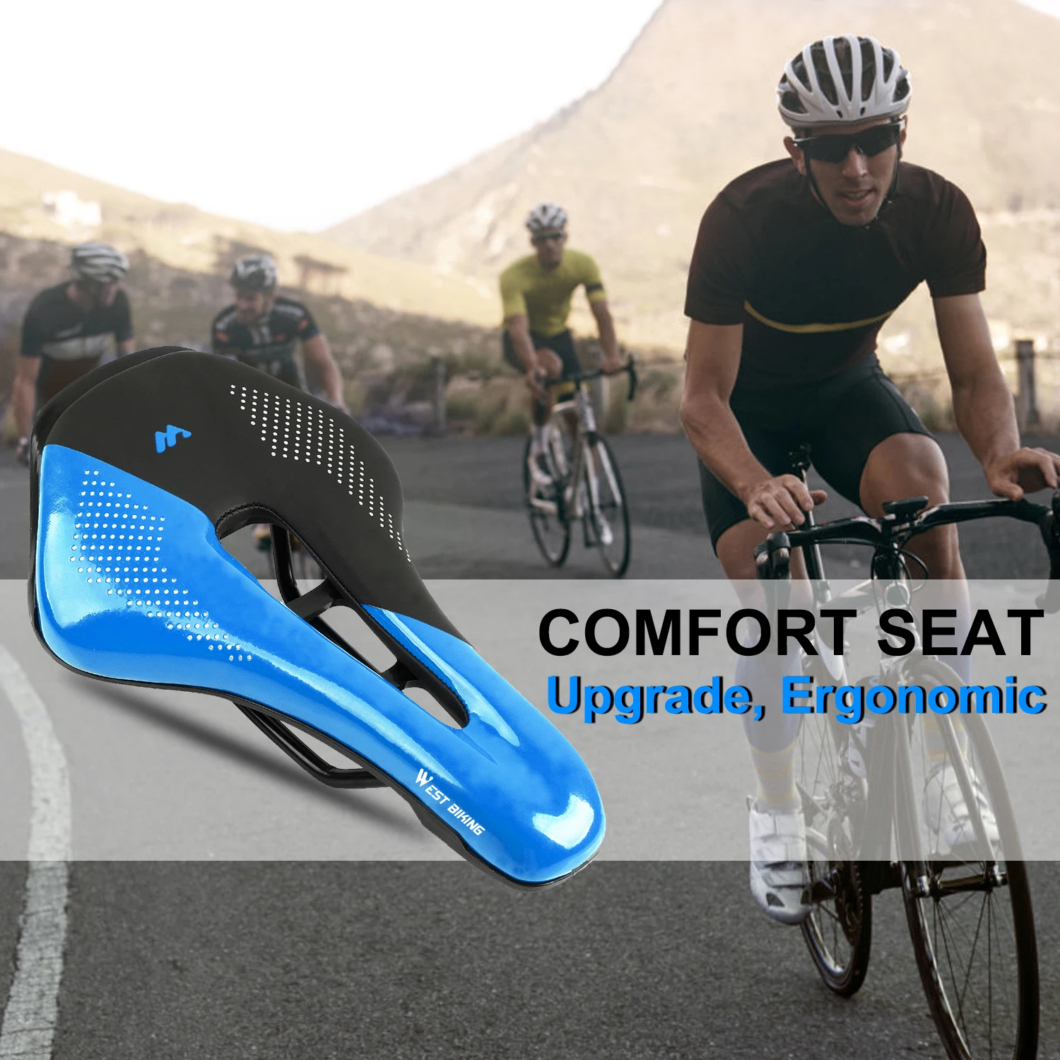 Selle De Vélo West Biking – Cuir Et Nylon – Creux – VTT/Road – 142mm – Neuf
